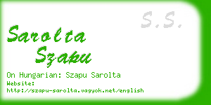 sarolta szapu business card